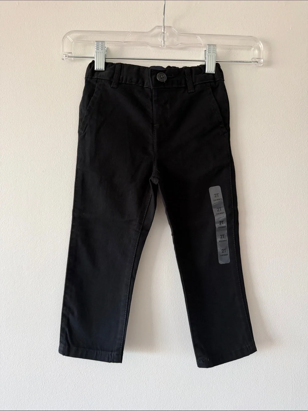 NWT The Children’s Place Toddler Boys Black Skinny Chino Pants Size 2T Uniform
